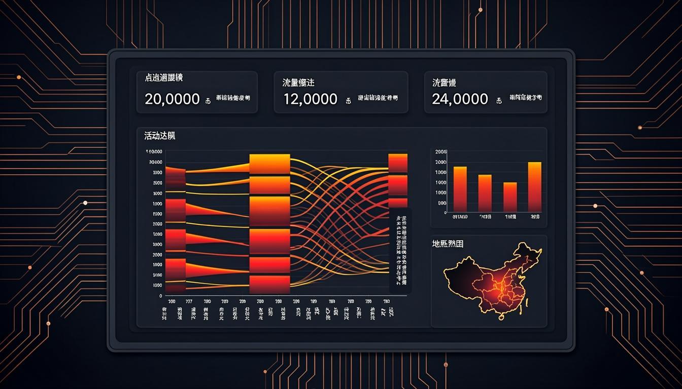 Analytics dashboard showing link tracking metrics and campaign performance
